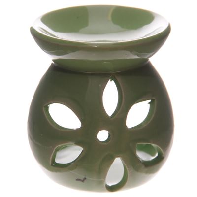 Green Simple Flower Cut Oil Burner